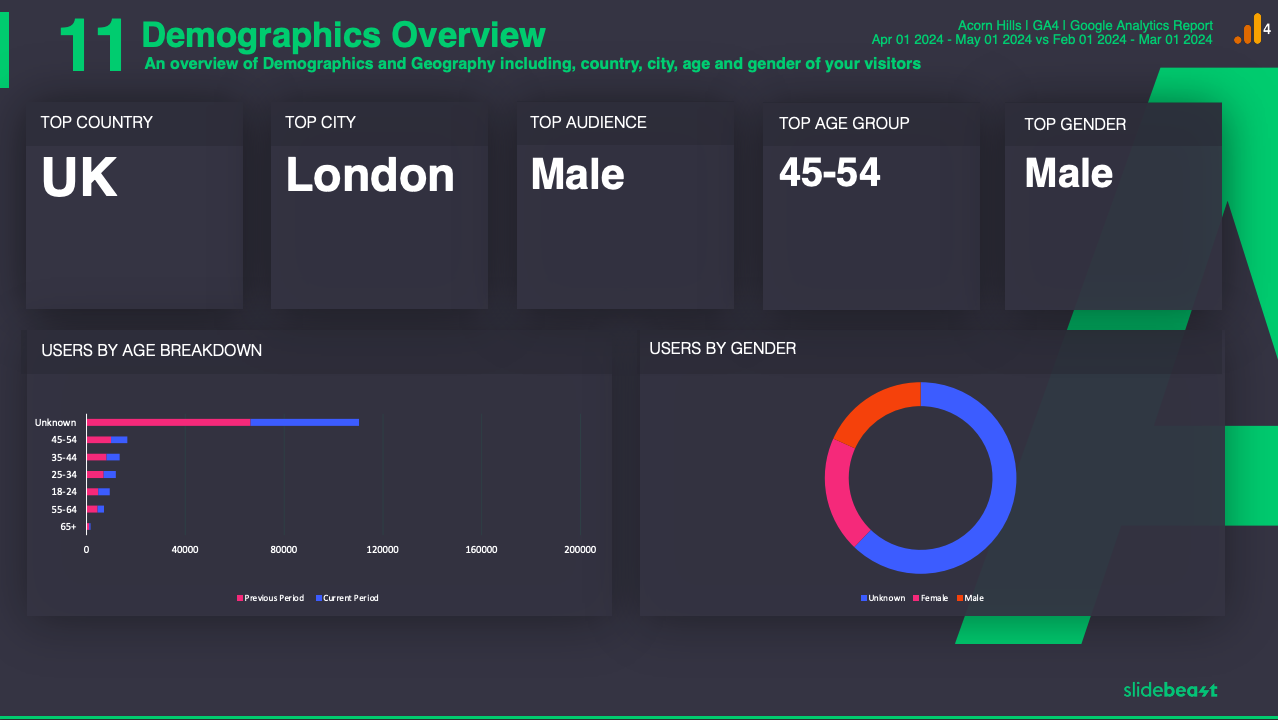 Slidebeast Google Analytics 4 Audience Report